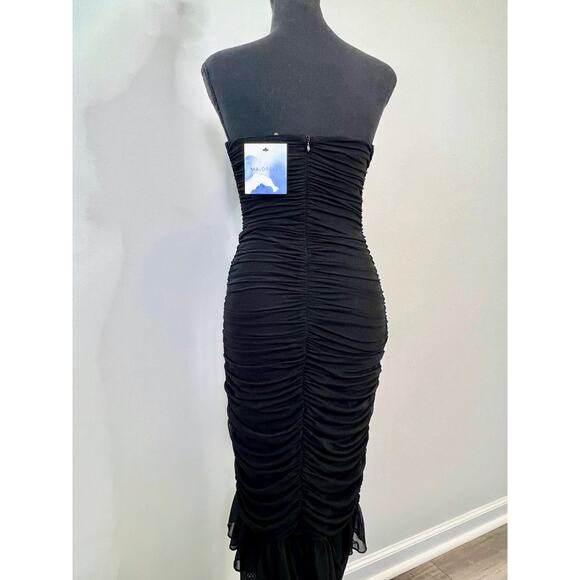 Majorelle Giules Gown in‎ Black Small Maxi Length Strapless Lined Ruffle Party - Picture 6 of 7
